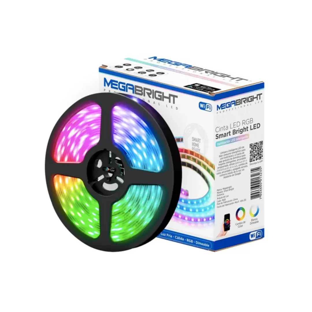 Cinta LED RGB 5 Metros 24W watt WIFI Inteligente Megabright